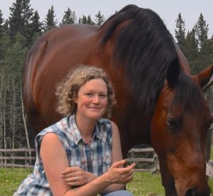 Rev. Clara King with her horse Nicea