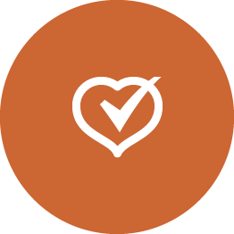 heart with checkmark through it